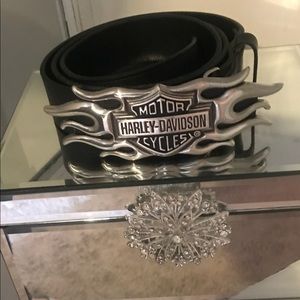 Harley Davidson black and silver belt